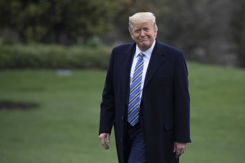 Donald Trump arriving at the White House amid the coronavirus pandemic on March 28, 2020, in Washington DC.