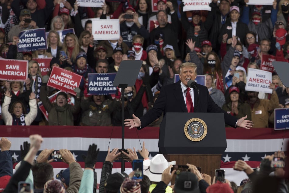 Trump uses first post-election rally to repeat baseless fraud claims