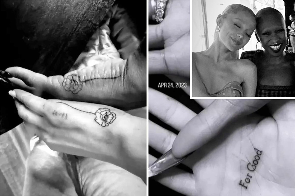 Ariana Grande and Wicked costar Cynthia Erivo sport multiple sweet matching tattoos