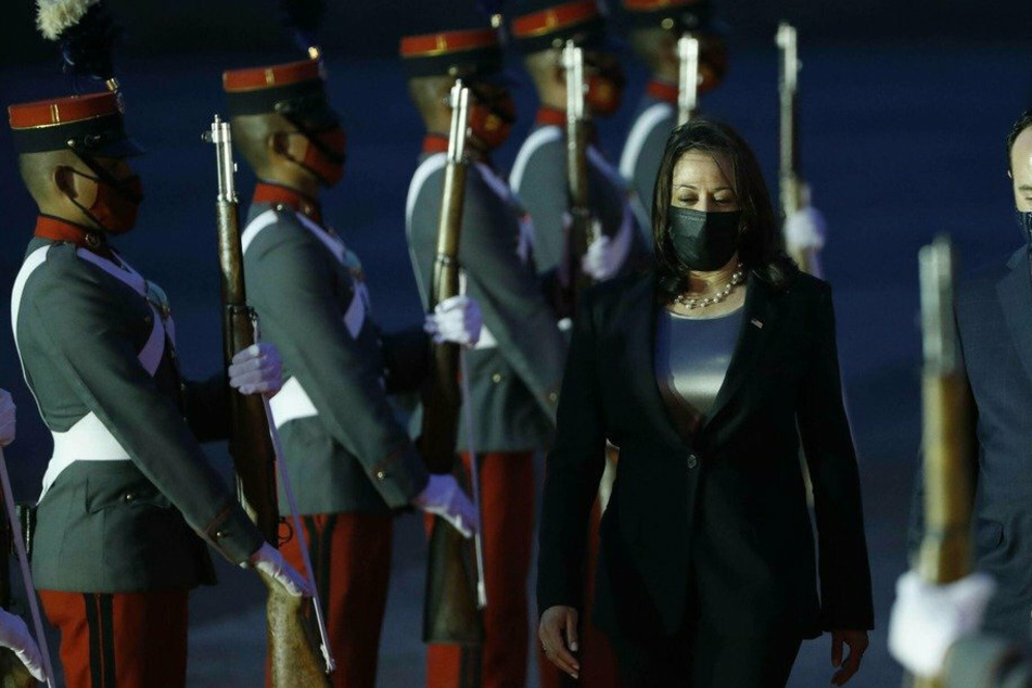 Vice President Kamala Harris lands in Guatemala following plane issue