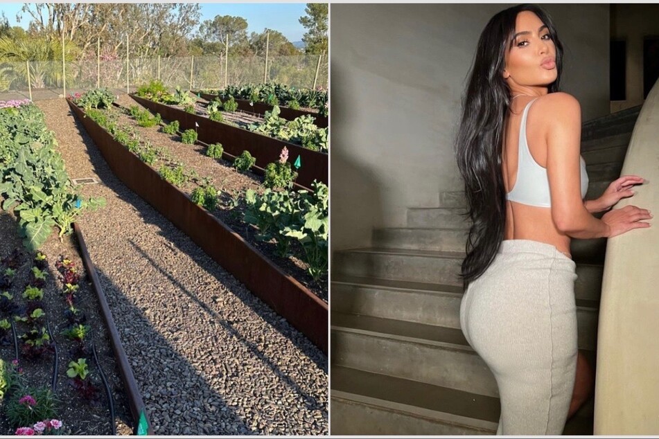 Kim Kardashian shows off her green thumb in luxurious garden