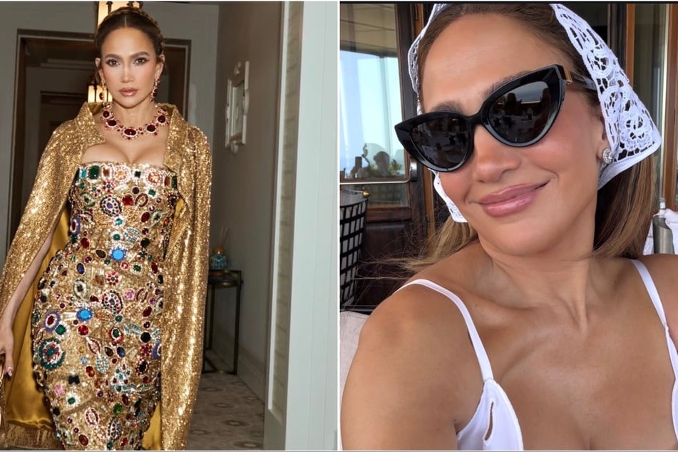 Jennifer Lopez dazzles in bejeweled dress at Italian runway show: "Dolce & Glow"
