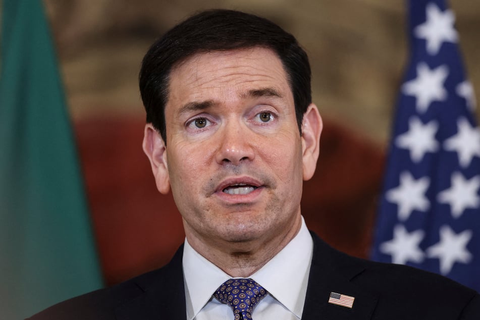 Secretary of State Marco Rubio speaks during a joint press conference with Portugal's Foreign Minister at the Necessidades Palace in Lisbon on Thursday. Rubio has announced new US sanctions against the ICC, calling it a "rogue court."