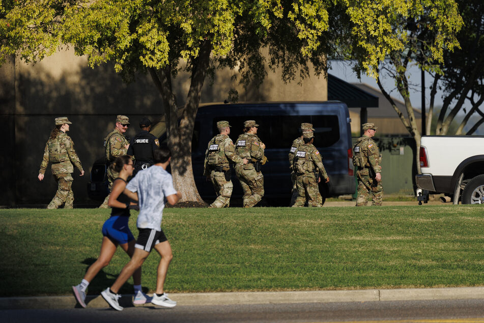 Members of the National Guard patrol on October 11, 2025 in Memphis, Tennessee.