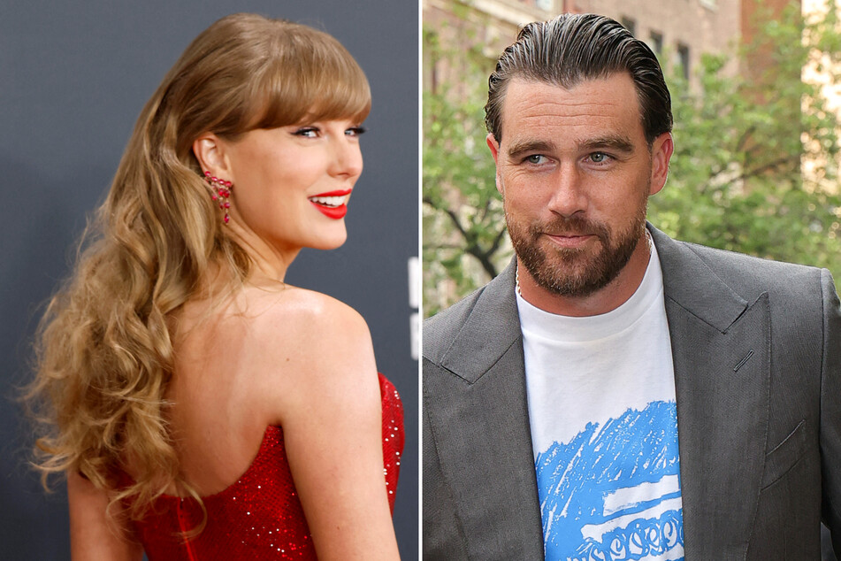 Taylor Swift (l.) and Travis Kelce have sent fans into a frenzy after they were spotted looking cozy at a friend's wedding in Tennessee!