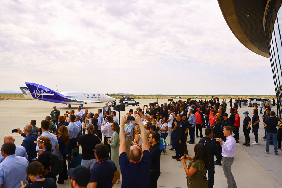 Virgin Galactic's VSS Unity space plane took its first paying passengers into space on Thursday, June 29, 2023.