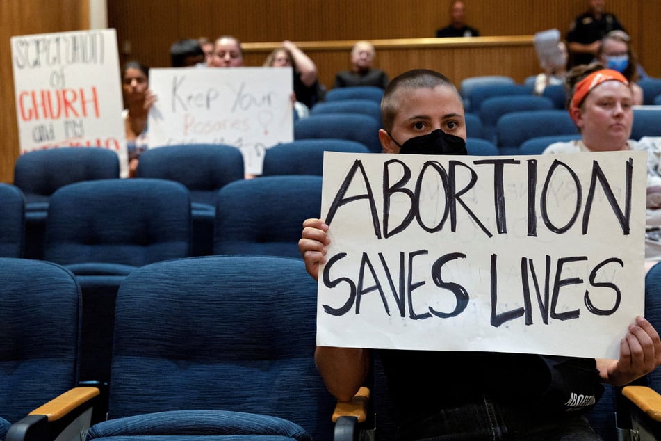 Abortion rights advocates demonstrating in Texas.