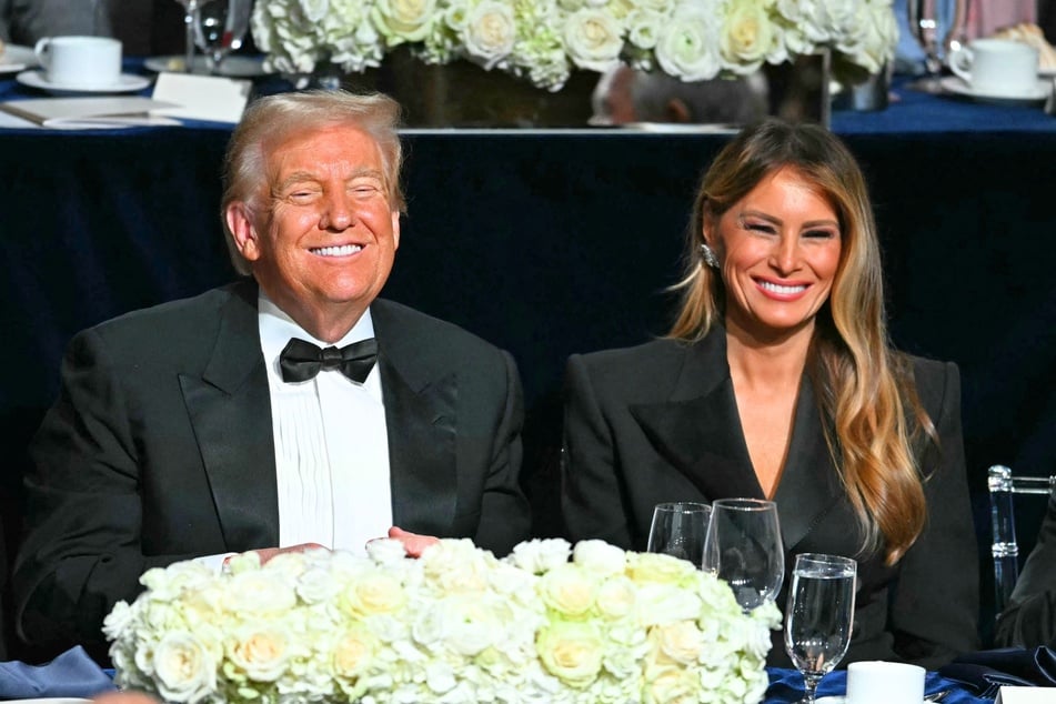 Donald Trump (l.) and Melania Trump attending the 79th Annual Alfred E. Smith Memorial Foundation Dinner at the Hilton Midtown in New York on October 17, 2024.