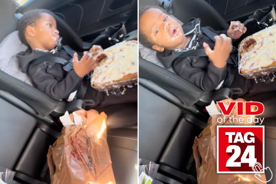 This 2-year-old was caught turning a cinnamon roll into a crime scene!