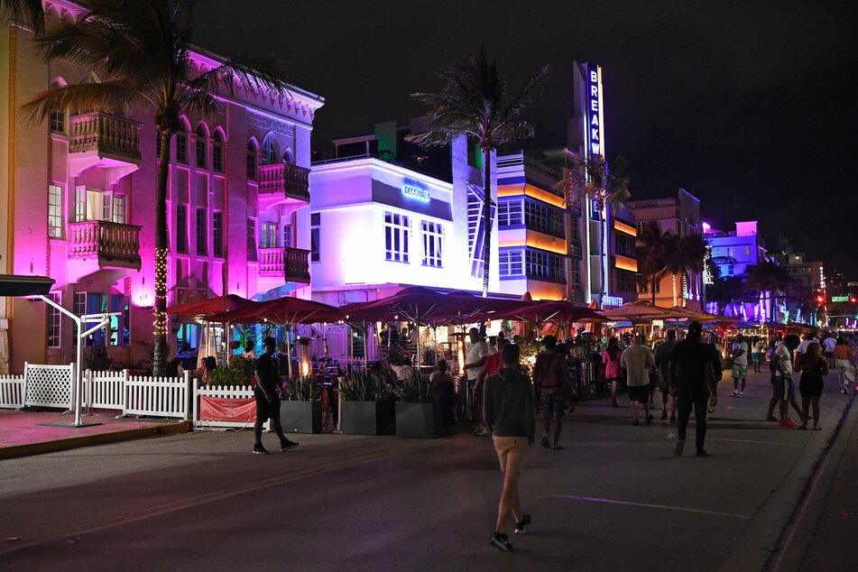 Ocean Drive at night during Spring Break on March 11.