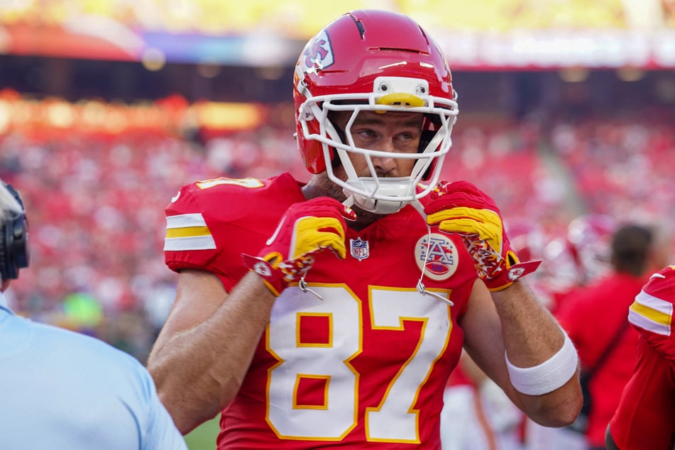 Travis Kelce is pictured on the field against the Seattle Seahawks at Arrowhead Stadium on August 28, 2026. The Kansas City Chiefs tight end is among investors defrauded out of millions of dollars in a huge Ponzi scheme.