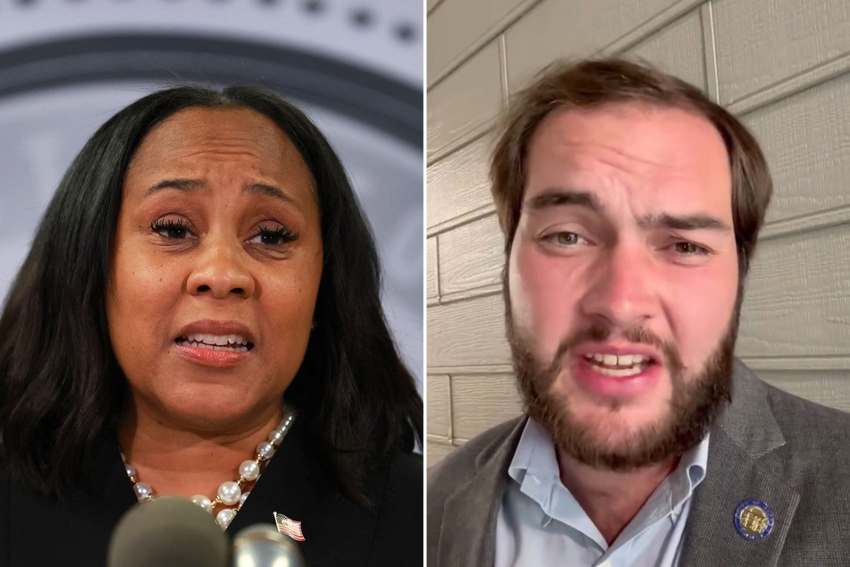 Georgia state Senator Colton Moore (r.) is calling for an emergency legislative session to investigate District Attorney Fani Wills (l.) for indicting Donald Trump.
