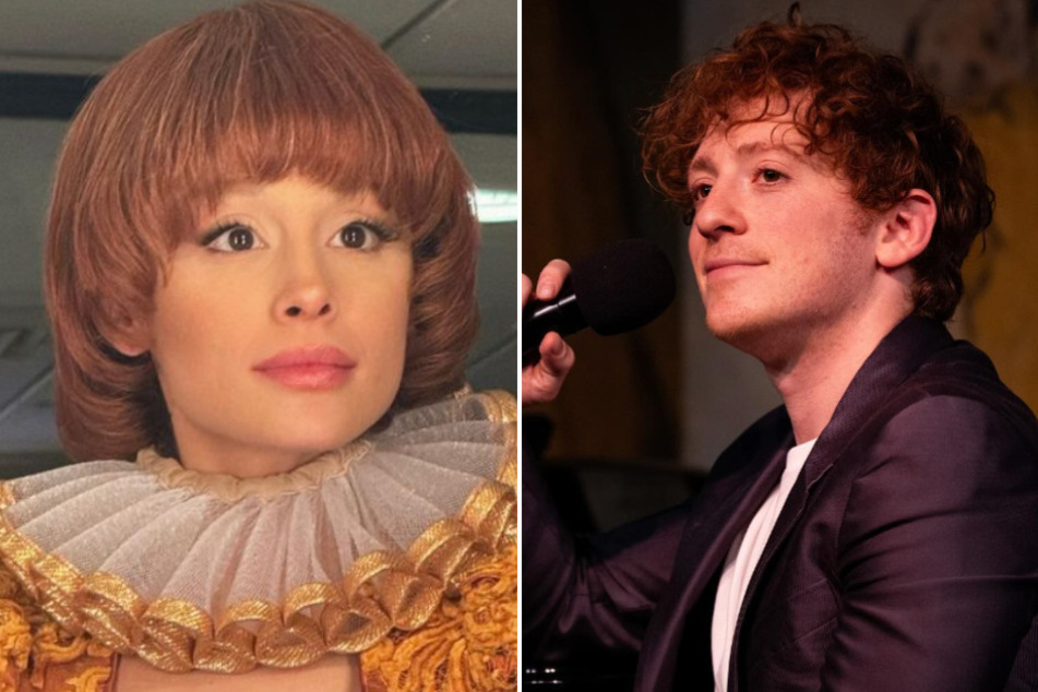 Ethan Slater (r.) couldn't help but poke fun at one of Ariana Grande's SNL characters on social media.