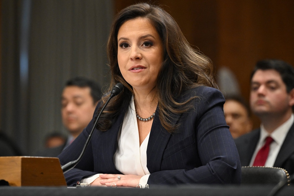 US Representative Elise Stefanik, Republican from New York, testifies before the Senate Foreign Relations Committee on her nomination to be Ambassador to the United Nations, on Capitol Hill in Washington, DC, January 21, 2025.
