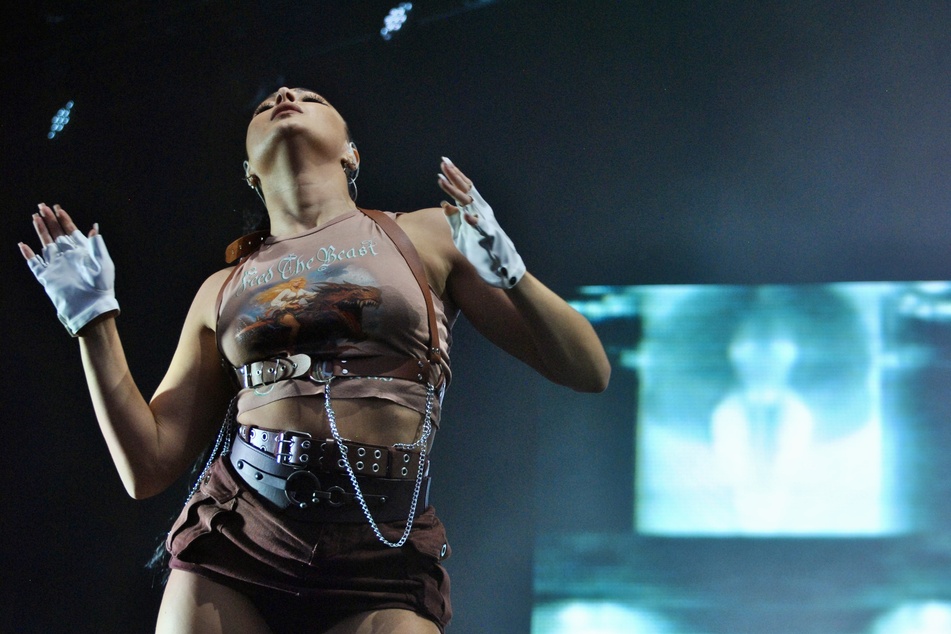 Kim Petras' backup dancers were on point during her set at Day 1 at Governors Ball Music Festival on Friday, June 9, 2023.