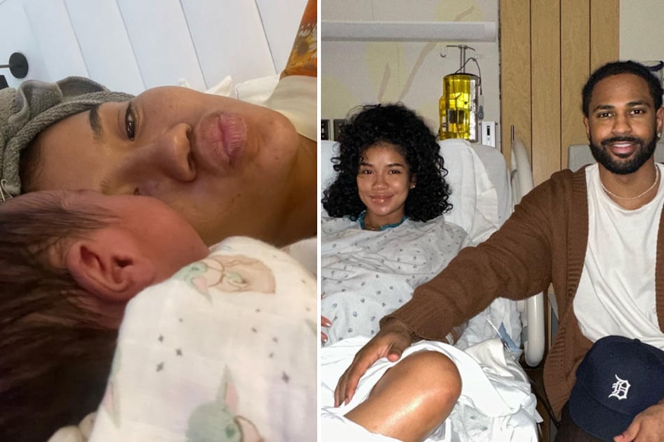 Jhené Aiko (l) and Big Sean welcomed their baby boy into the world in early November.