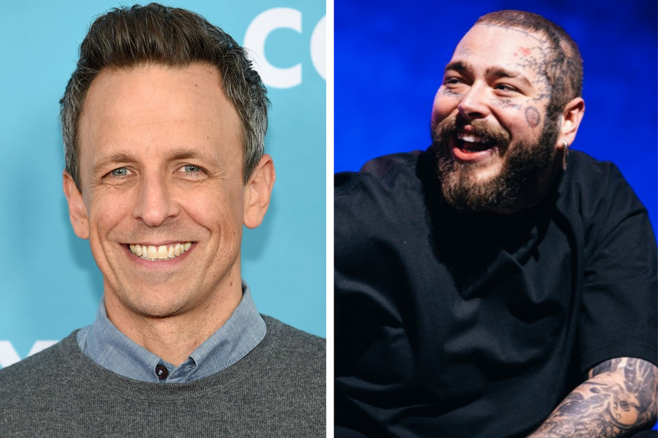 Seth Meyers gets face tattoo and day drinks with Post Malone in hilarious video