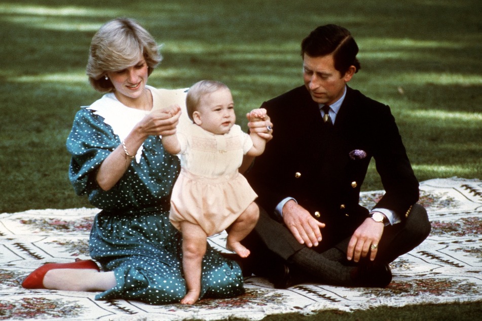 In this photo from 1983, Princess Diana (then 21) and Prince Charles (then 34) pose with their firstborn son, William.
