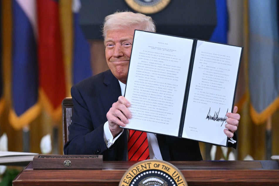 President Donald Trump signed an order Thursday aimed at "eliminating" the Department of Education, a decades-old goal of the American right.