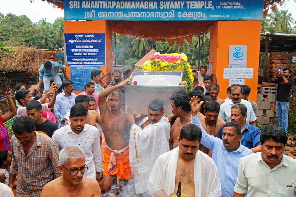 The crocodile named Babia lived in the temple lake for the last 80 years.