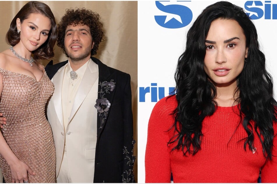 Demi Lovato (r.) praised Selena Gomez's (l.) album and couldn't be happier that she's engaged to Benny Blanco.