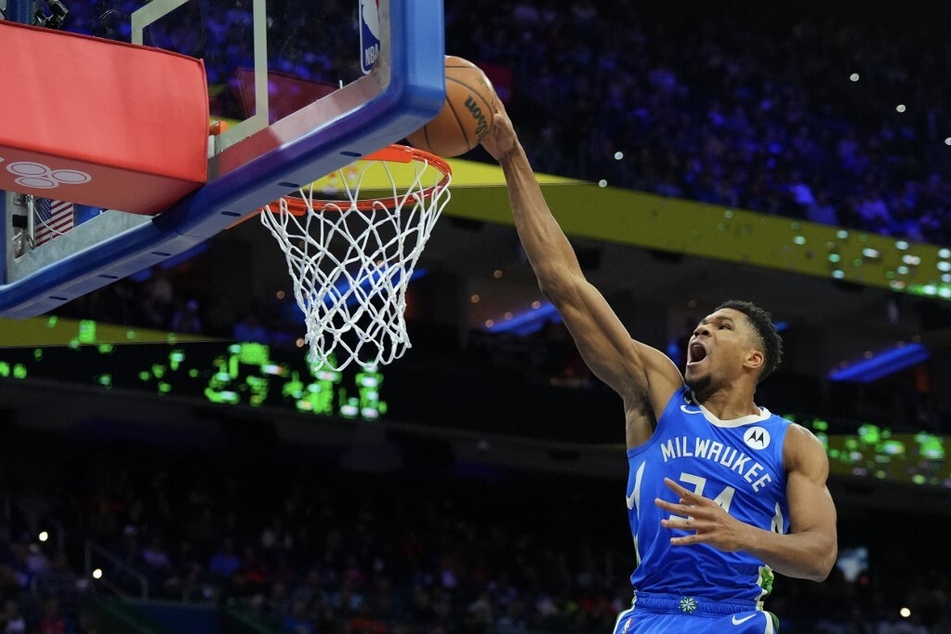 Giannis Antetokounmpo throws tantrum – and a ladder – in beef with Sixers' Montrezl Harrell