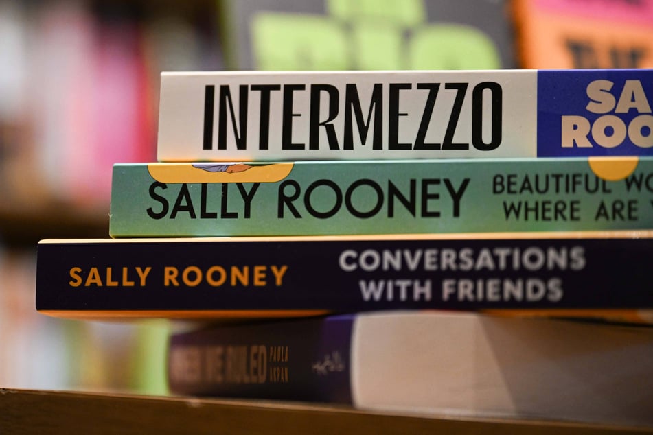 Irish novelist Sally Rooney's books are seen in a bookstore as sales of her books will be halted in the UK over her support for the Palestine Action group in London on October 16.