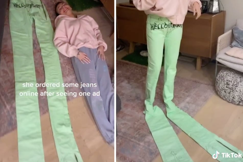 TikTok user is in stitches over the impossible-looking jeans she ordered