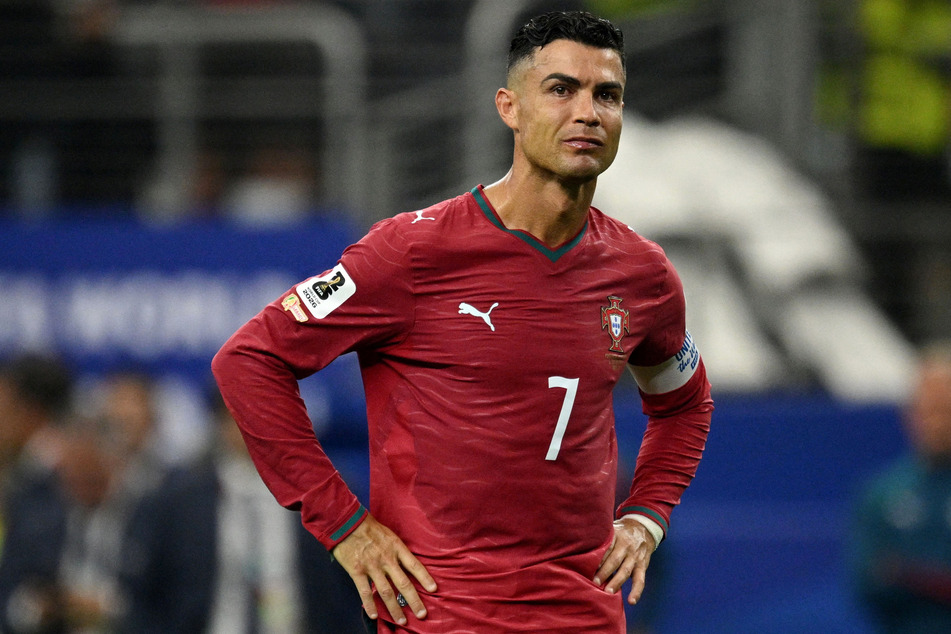 Cristiano Ronaldo looks dejected after the match as Portugal are eliminated from the World Cup.