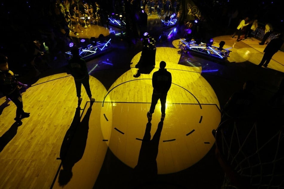 Players are introduced prior to Game 1 of the 2022 NBA Finals between the Golden State Warriors and the Boston Celtics.