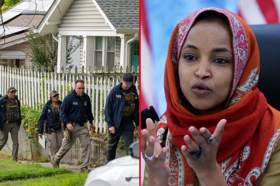 The home of Democratic Representative Ilhan Omar (r.) was raided by federal agents on Monday, October 12, 2026, at the order of President Donald Trump's Justice Department. 