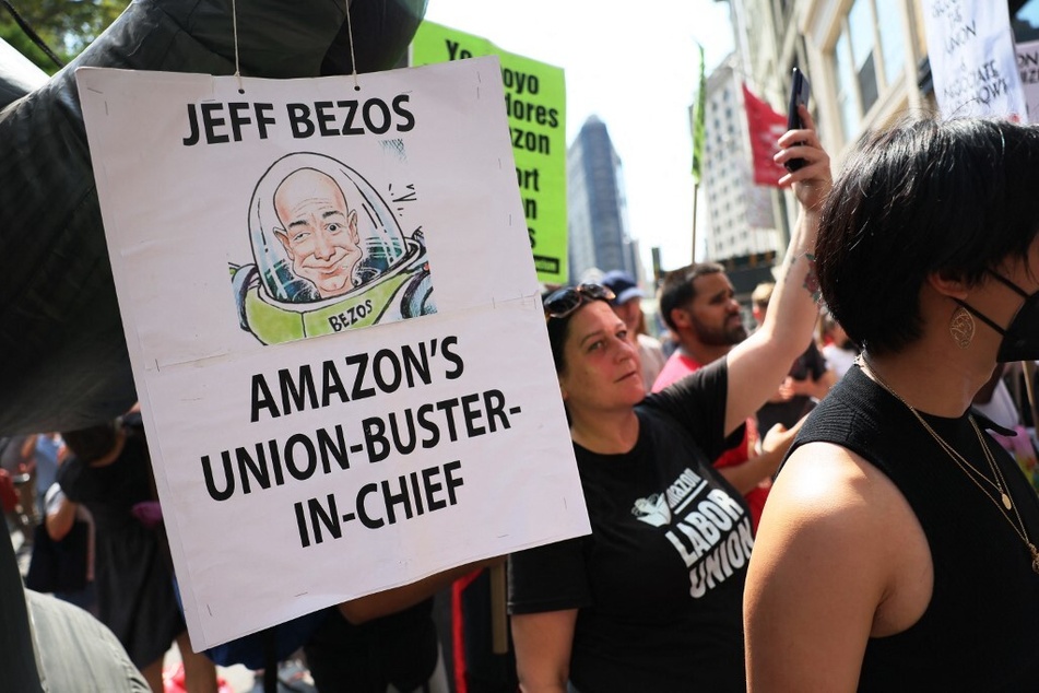 New Yorkers rally in support of the Amazon Labor Union near the home of CEO Jeff Bezos.