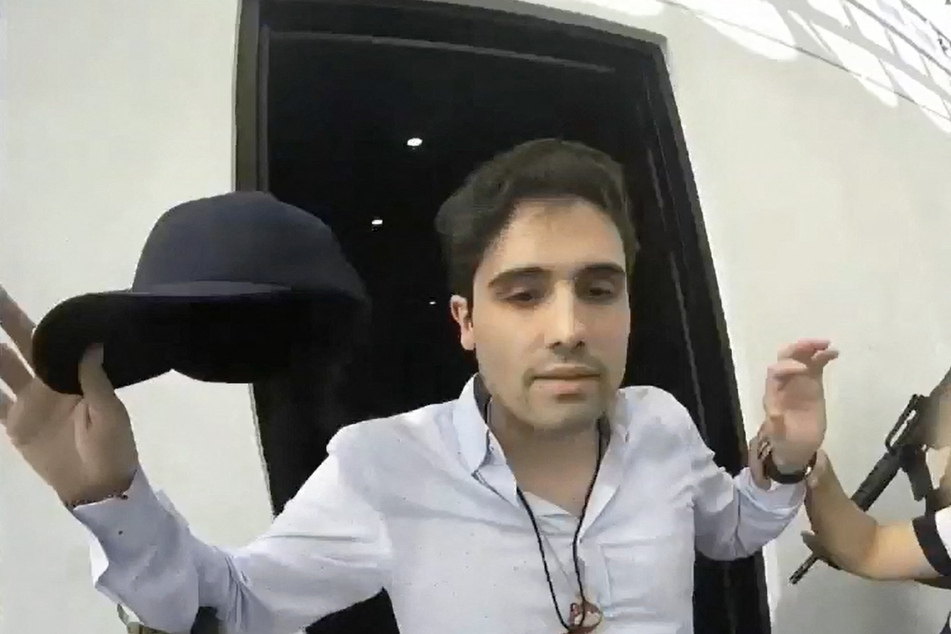 Ovidio Guzman is arrested on October 17, 2019, in a screenshot of a video released by the Mexican Government's Production Center for Informative and Special Programs.
