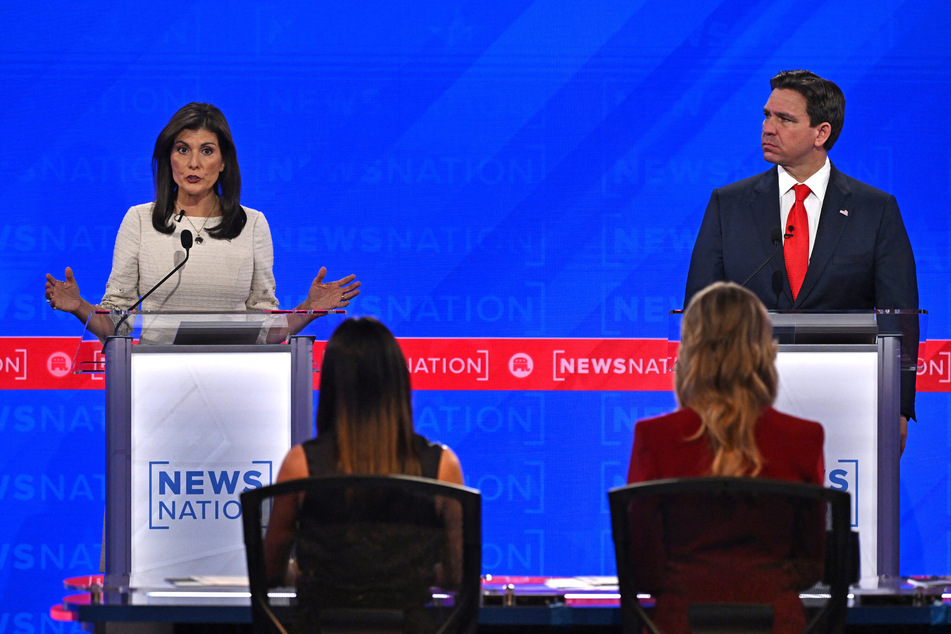 Former governor from South Carolina and UN ambassador Nikki Haley (l.) and Florida Governor Ron DeSantis at the fourth Republican presidential primary debate earlier this month.