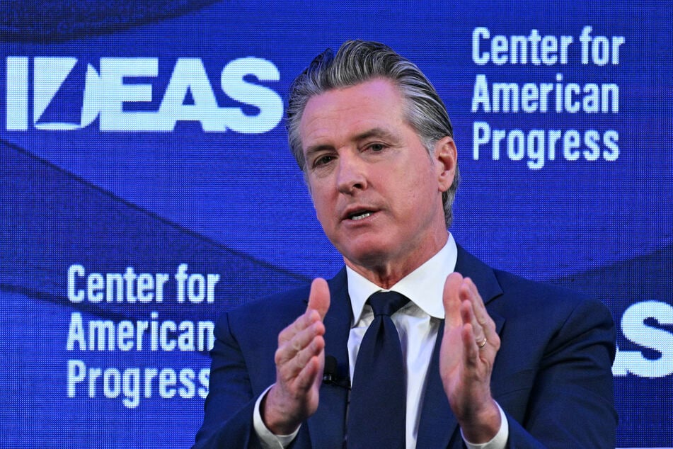 California Governor Gavin Newsom speaks during The Center for American Progress IDEAS Conference in Washington DC on May 19, 2026.