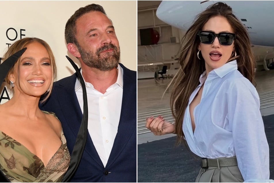 Jennifer Lopez spilled on finding peace after her highly-publicized divorce from Ben Affleck (c.).