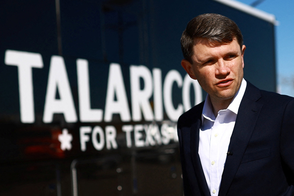 US Senate candidate James Talarico walks outside an ICE detention center in El Paso during a visit as part of his "Take Back Texas" tour on February 21, 2026.