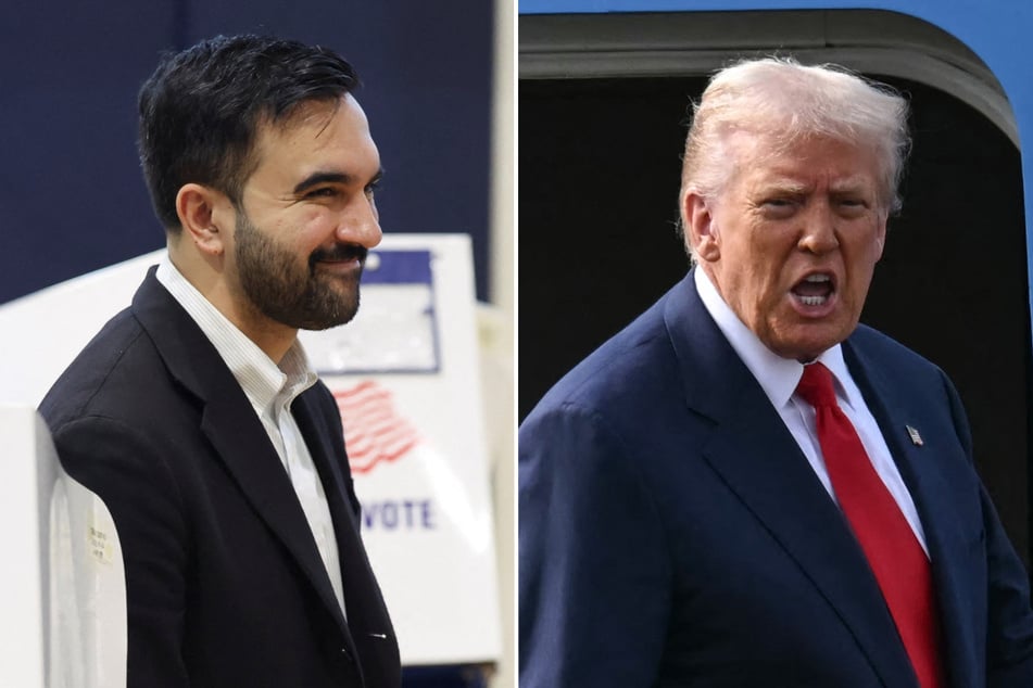 President Donald Trump (r.) threatened to withhold federal funds from New York City if its residents vote for Zohran Mamdani in Tuesday's mayoral election.
