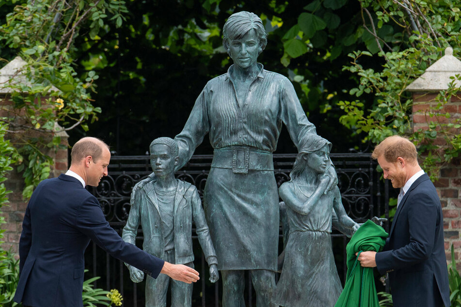 Harry and William come together in emotional unveiling ceremony for Princess Diana's statue
