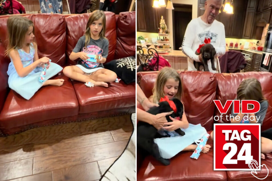 This Christmas surprise left two little girls in tears – in the best way!