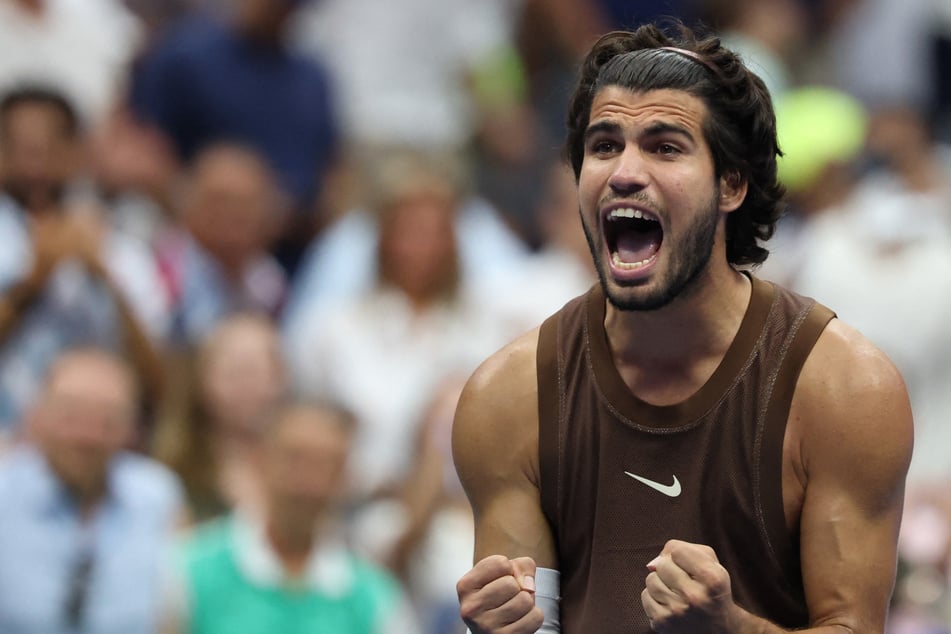 Carlos Alcaraz played his first singles match in more than four months on Monday, cruising to victory in the first round of the US Open.