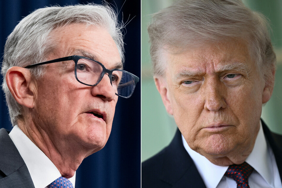 President Trump (r.) repeatedly lashed out at Federal Reserve Chair Jerome Powell in unprecedented attacks on the central bank's independence.