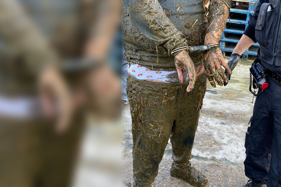 British car thief ends up in deep doo-doo – literally!