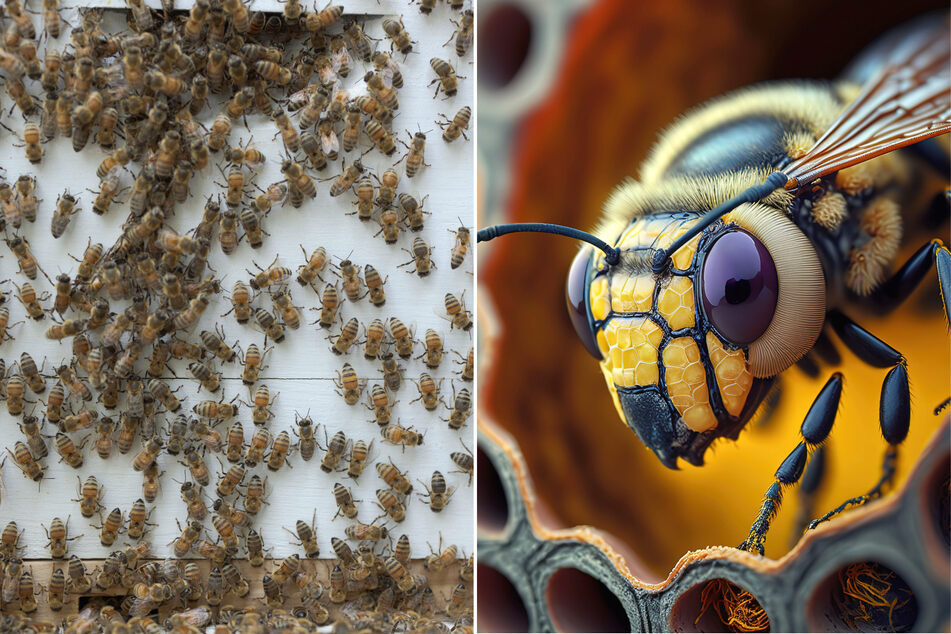 Thousands of bees began attacking Los Angeles residents on Monday, causing two to be hospitalized with serious injuries.