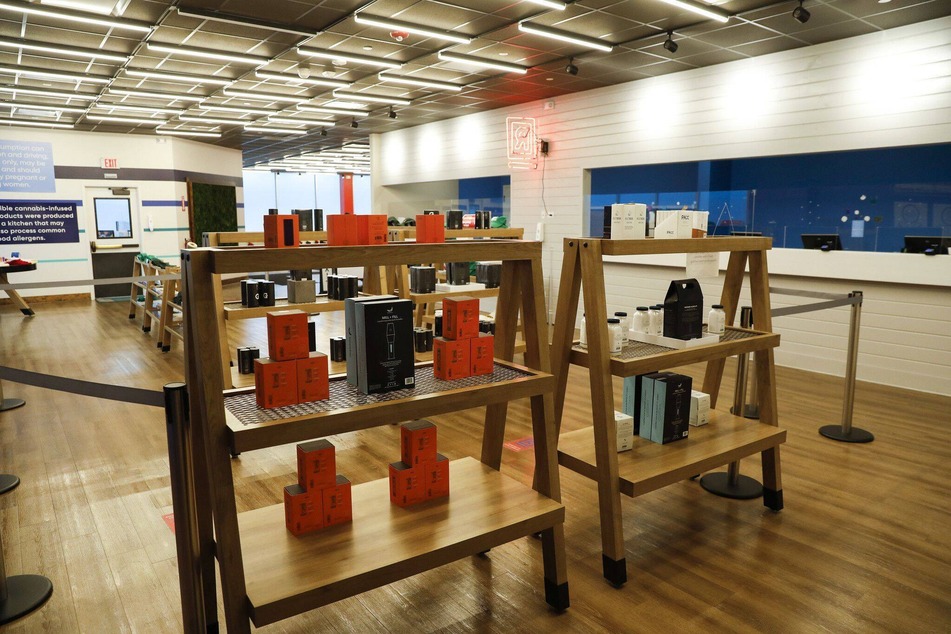 Products for sale are on display inside Green Thumb Industries' Rise Niles dispensary in Illinois.