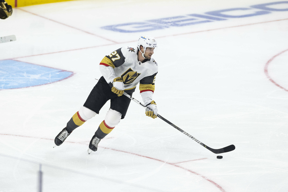 Golden Knights defenseman Shea Theodore had a goal and an assist on Vegas' game one win on Monday night