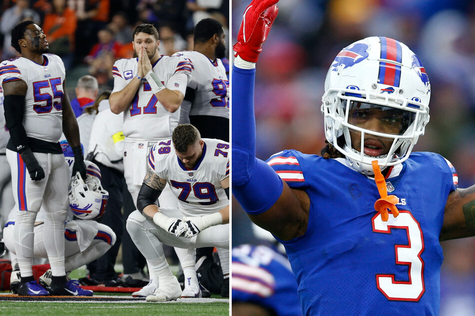 Buffalo Bills safety Damar Hamlin (r) is awake and has spoken with teammates via Facetime.