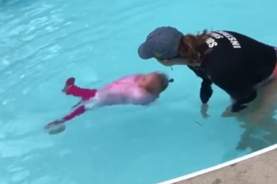 Instructor throws baby into pool in new viral video, sparking pool debate