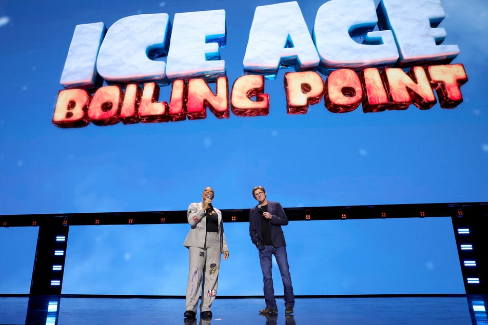 Queen Latifah (l.) and Denis Leary (r.) speak onstage at D23: The Ultimate Disney Fan Event on August 14, 2026.