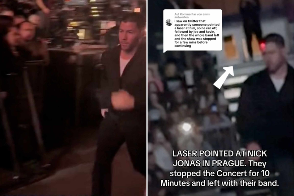 Nick Jonas flees the stage at Jonas Brothers concert after red laser is pointed at his head